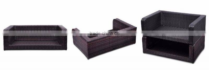 Sailing Outdoor Furniture Waterproof PE Wicker Outdoor Pet Bed - Coffee Bean Brown