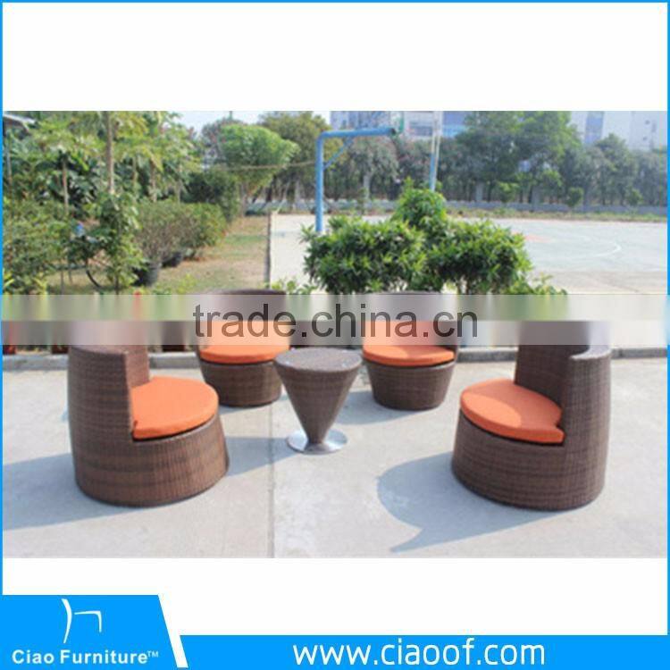 All-Weather Outdoor Wicker Furniture Coffee Stool