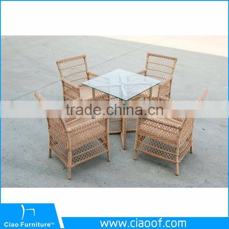 Great Durability Factory Directly Outdoor Furniture Top Quality Aluminum Rattan Round Dinning Table Mexico