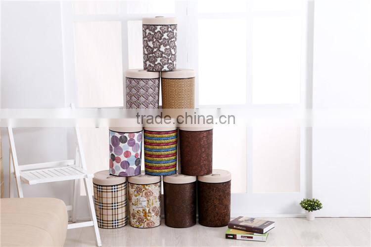 Plastic Open Top Structure Flip Round Trash Can Dustbin Trash Bin 10L