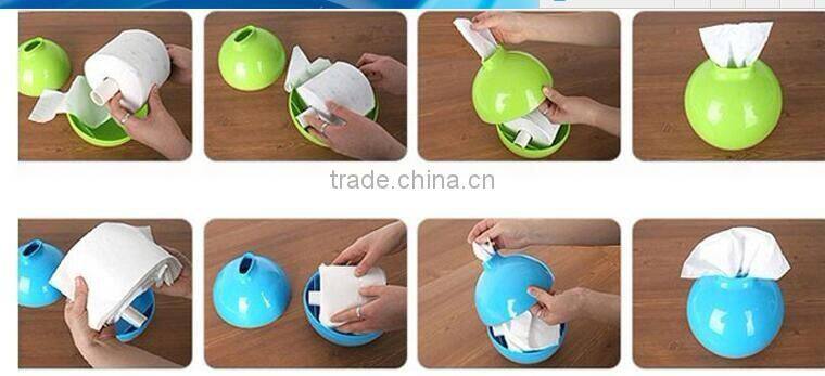 CY054 Hot Sale Bomb Shape Tissue Box Plastic Round Tissue Holder Box