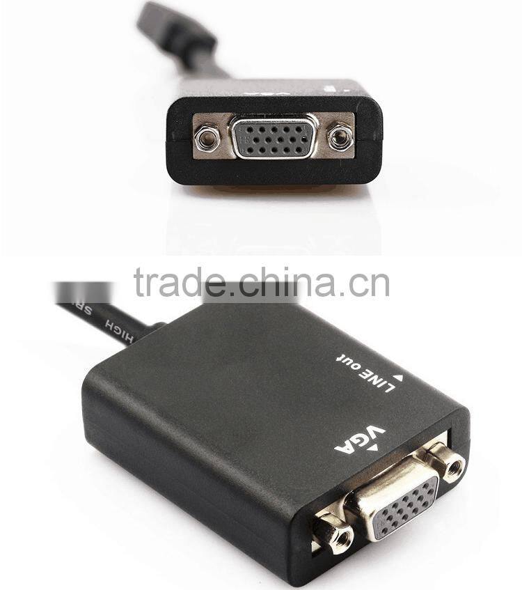 High Quality Hot Sale HD MI To VGA Converter With Audio Convex Head VGA Audio Converter Adapter Cable