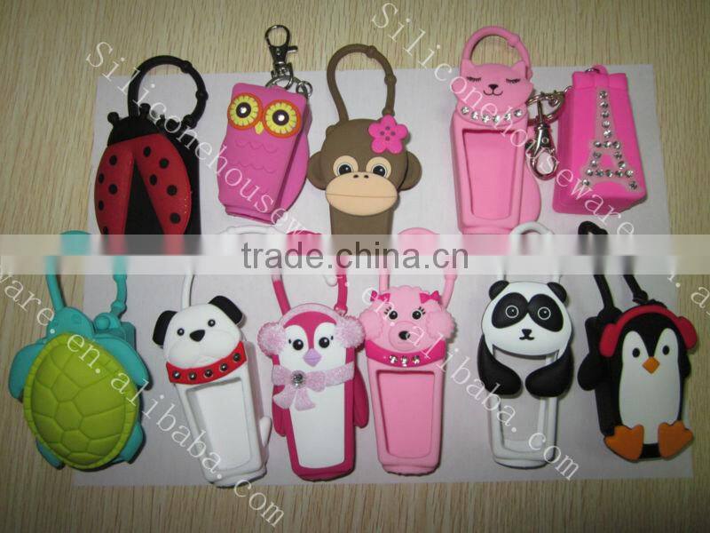 New innovative product 3d animal shaped hand sanitizer silicone holder for promotional gifts