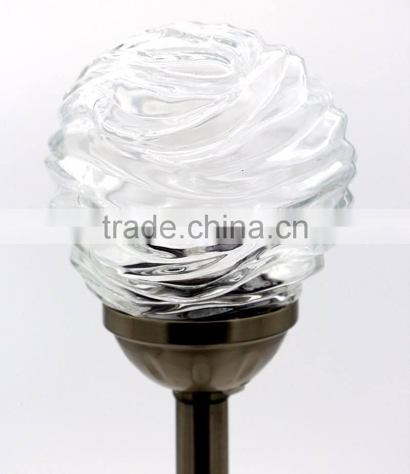 120mm Crackle Ball Stainless Steel Solar Garden Lawn LED Path Light