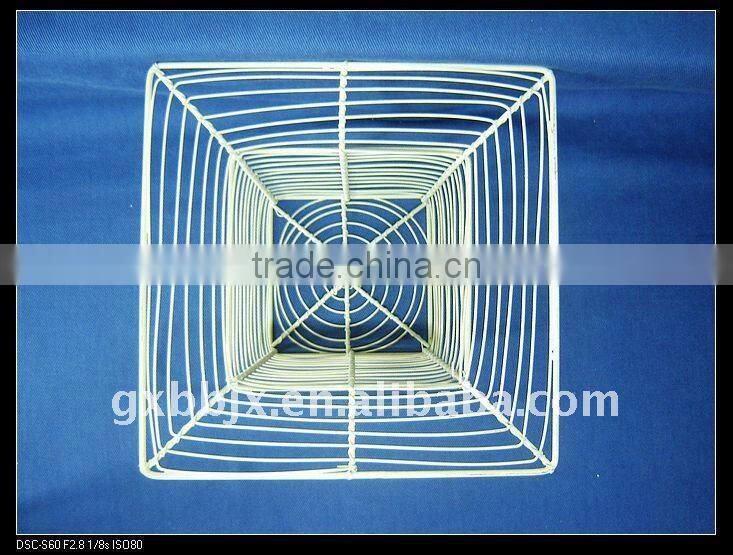 Square creamywhite wire storage basket