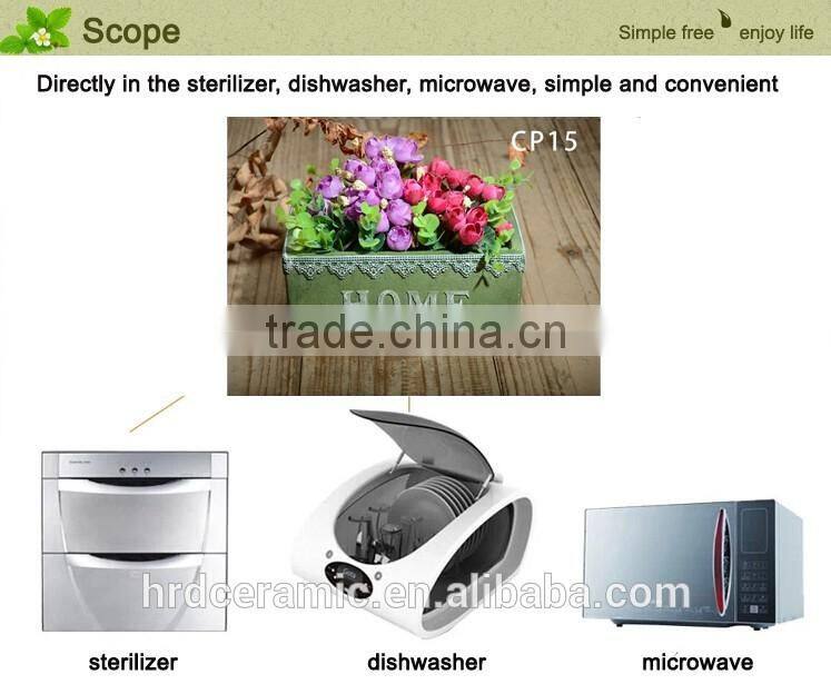 Square decal cement finished decoration flowerpots