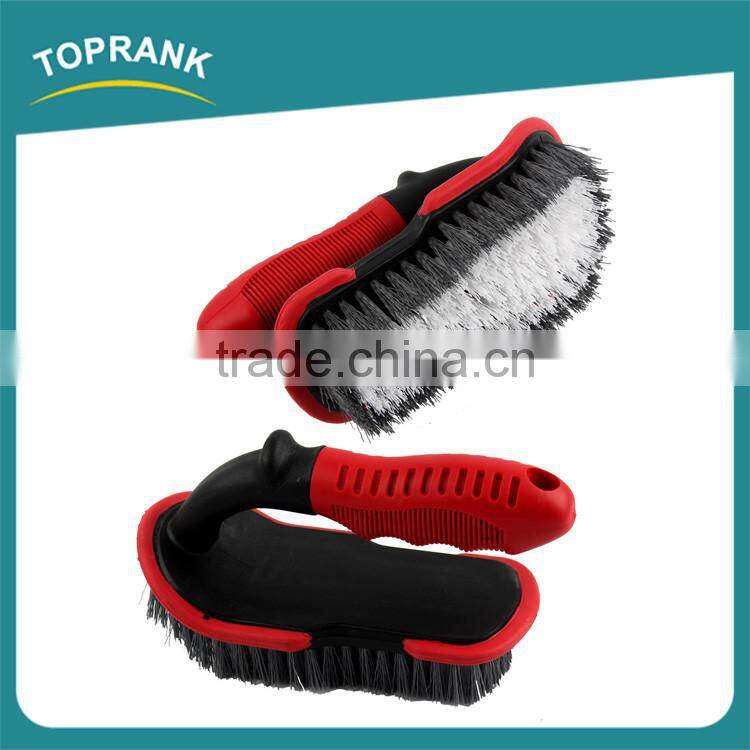 High quality auto upholstery mat brushes TPR handle car carpet cleaning brush