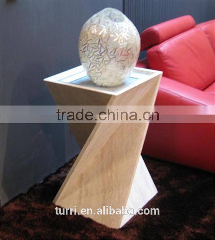 modern white travertine marble flower pot stand