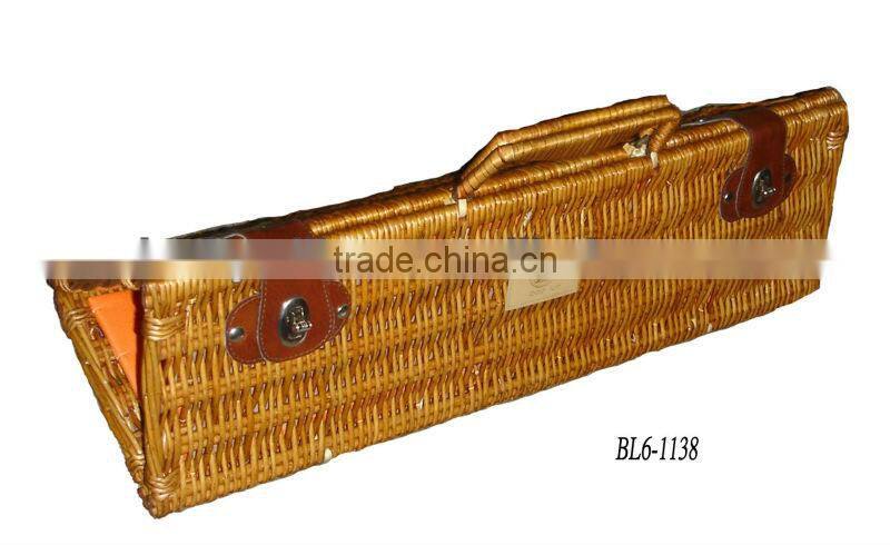 Wicker garden tool basket