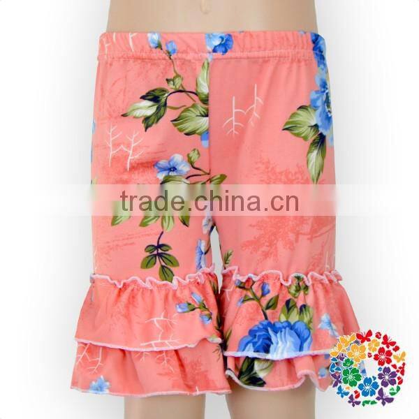 Wholesale Children's Boutique Clothing Blue Soft Summer Baby Girls Ruffle Shorts