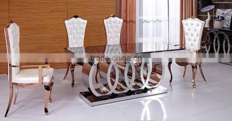 A8081 Home furniture marble dinning table and chair set