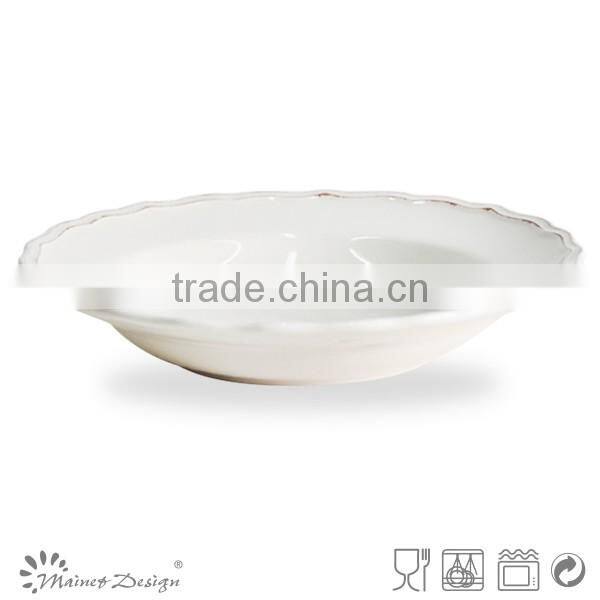 White Decorative Stoneware Salad Plate