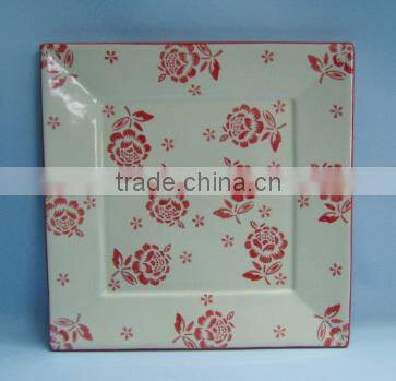 microwave unique design colored ceramic plate wholesale