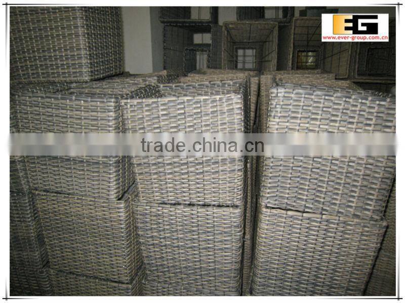PE/Plastic rattan square with liner flower planter