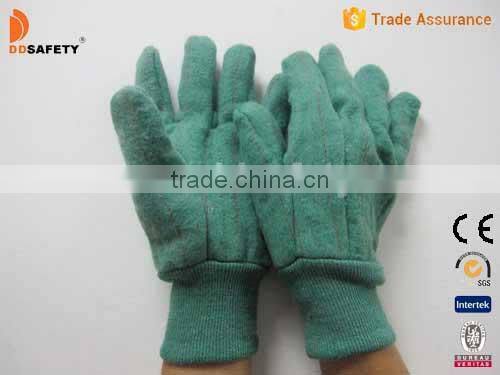 DDSAFETY 2017 China Wholesale Work Glove Green Canvas Warm Gloves