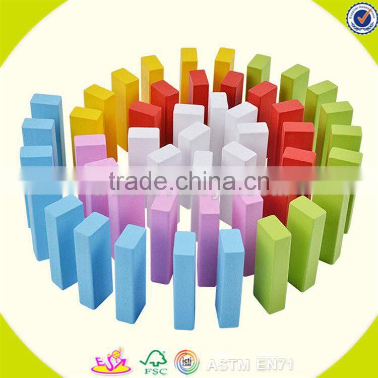 Wholesale hot sale 48 pcs wooden toddler stacking bricks toy teaching aid wooden toddler stacking bricks toy W13D151