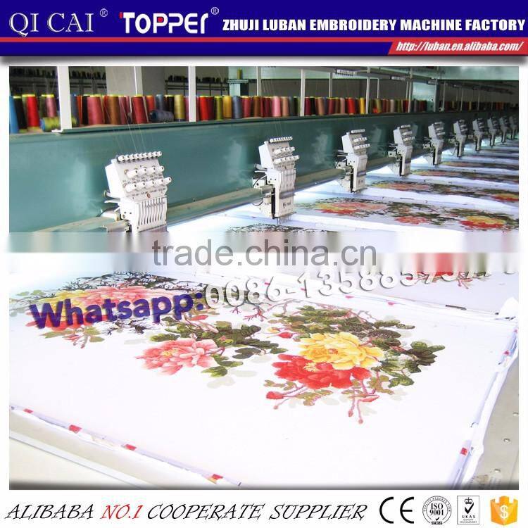 6head/15 head used flat computerized embroidery machine