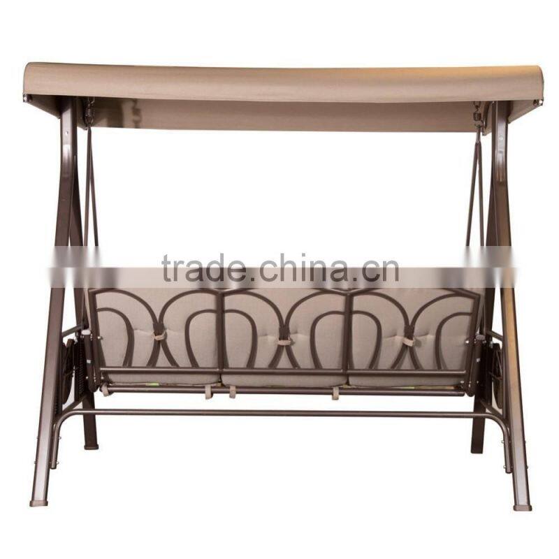 3 seat patio swing chair metal swing chair with steel frame for hot sale