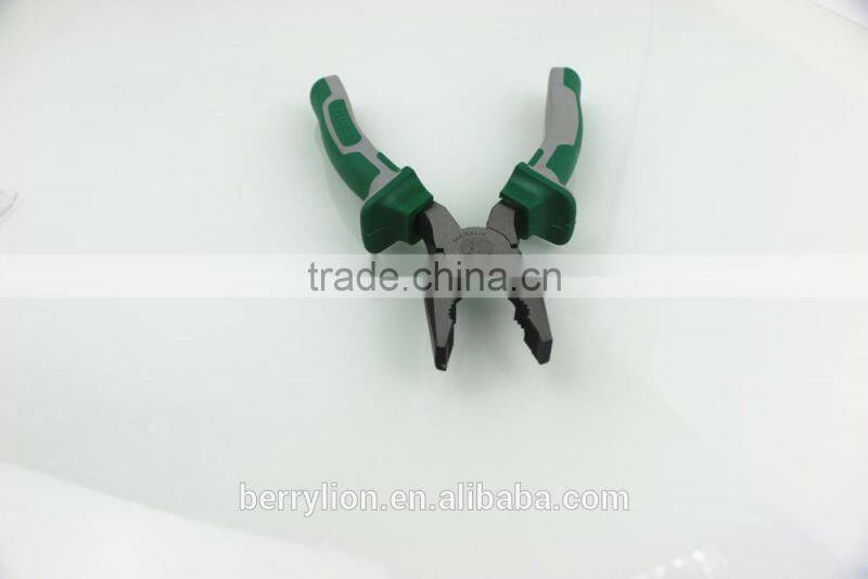 200mm polished carbon steel combination plier with soft grip design