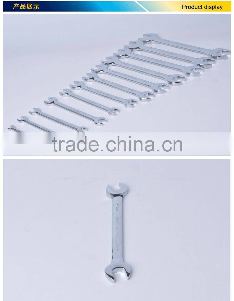 metric double open end wrench,mirror surface CR-V double end wrench,anti-rust open end wrench
