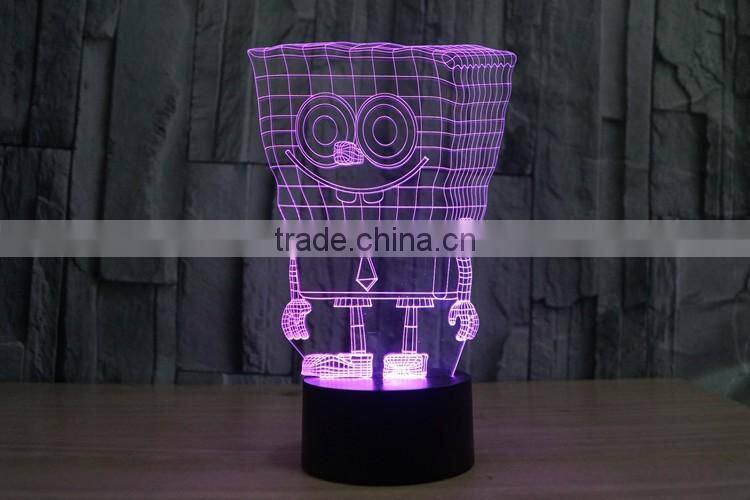 2016 lovely fashionable popular colorful acrylic 3D usb led night light for Christmas gift