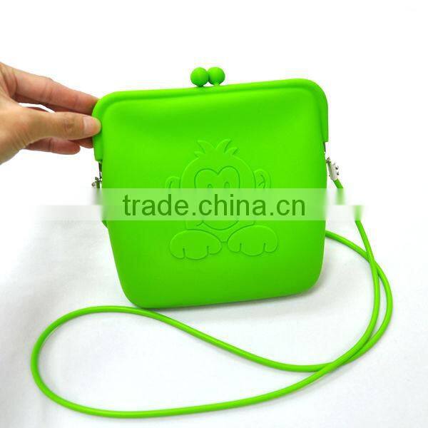 silicone shoulder bag with monkey pattern