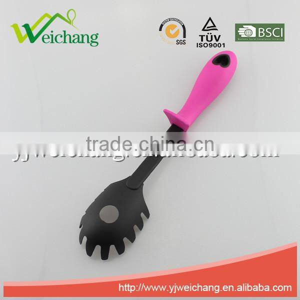 WCJ321F Premium Nylon utensils SPAGETTI SERVER Pasta fork Cooking Utensil Gadgets Set with Storage Stand (Multi-color)