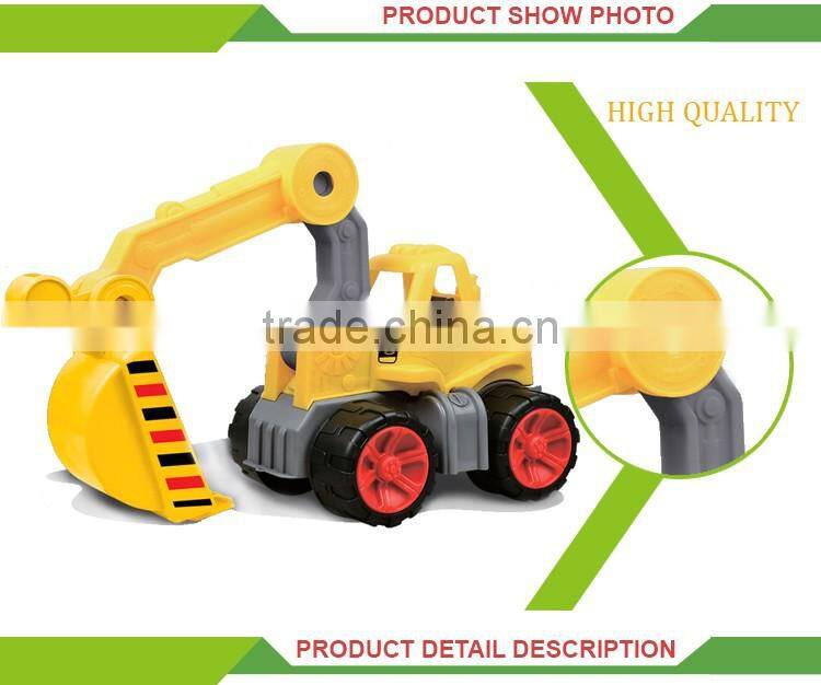 Newest product large plastic trucks sliding diecast excavator model