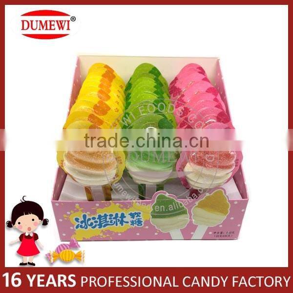 Halal Fruity Handmade Ice Cream Jelly Lollipop Candy