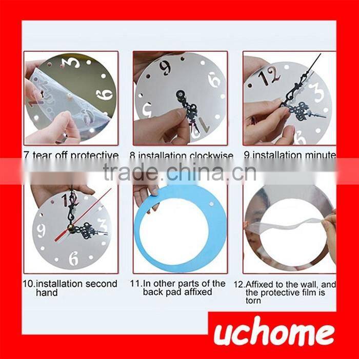 UCHOME Funny Mirror Clock Beautiful Fairy Sticker Little Fairy Decorative Acrylic Mirror Sticker/Murals Waterproof Art Decor