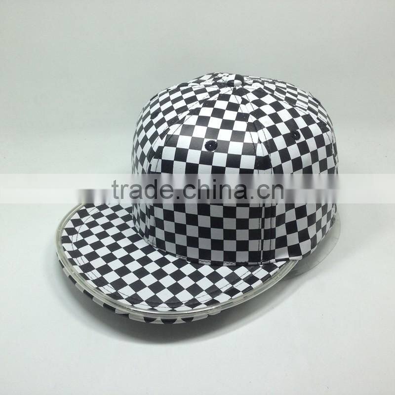 Damier Led Snapback Cap Flat And Short Brim Hip-Hop LED Cap