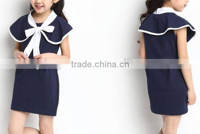 elegant navy children cotton dress