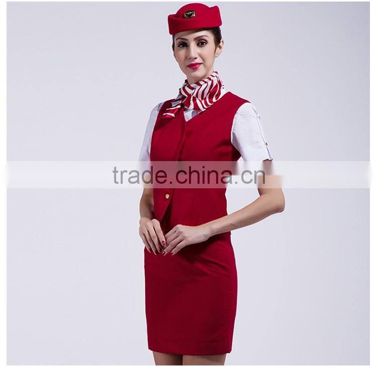 Vest Anf Skirt Set Airline Hostess Uniform