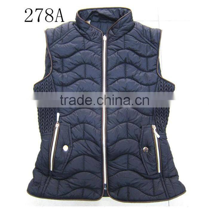 Printed fur lining women winter vest quilted vest