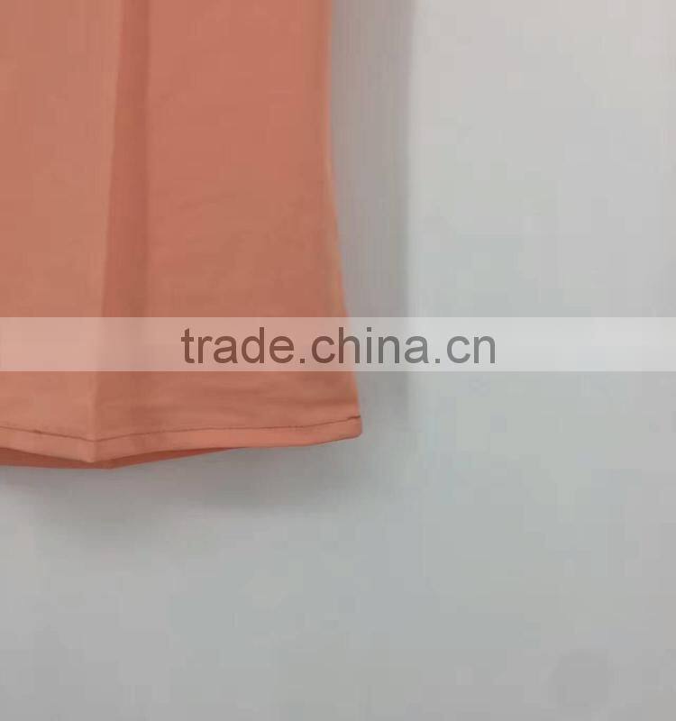 women leftover stock factory drectly sell orange print chiffon t-shirt