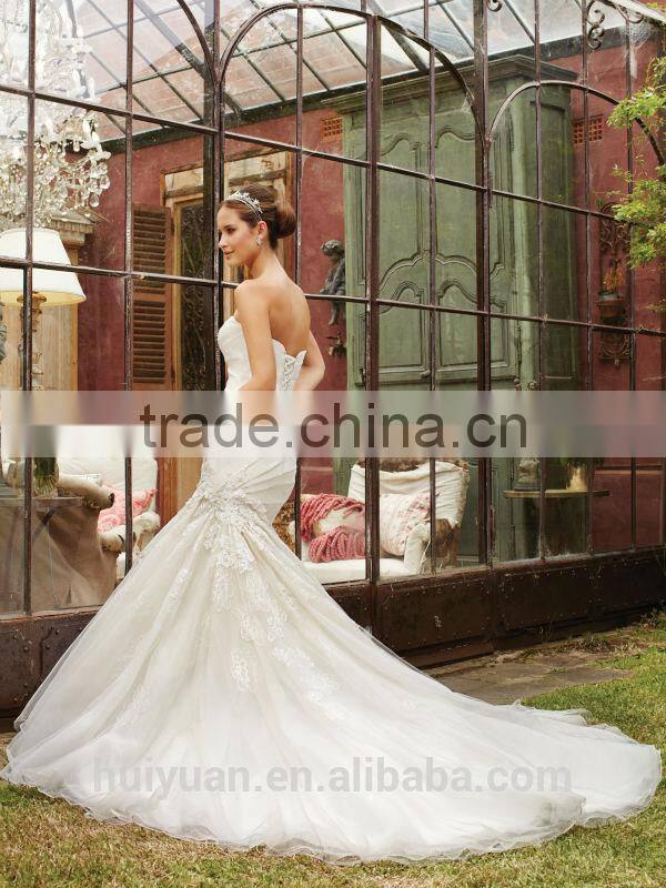 newest white tulle lace mermaid wedding dress patterns