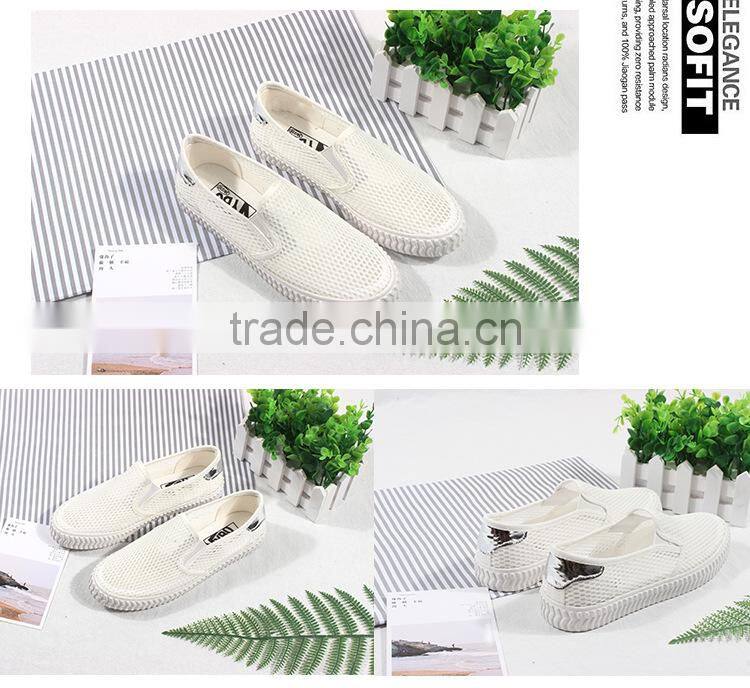 Lady hollow slip on all-match canvas sneaker shoes wholesale