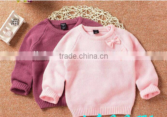 fashion crew neck long sleeve baby girls sweater
