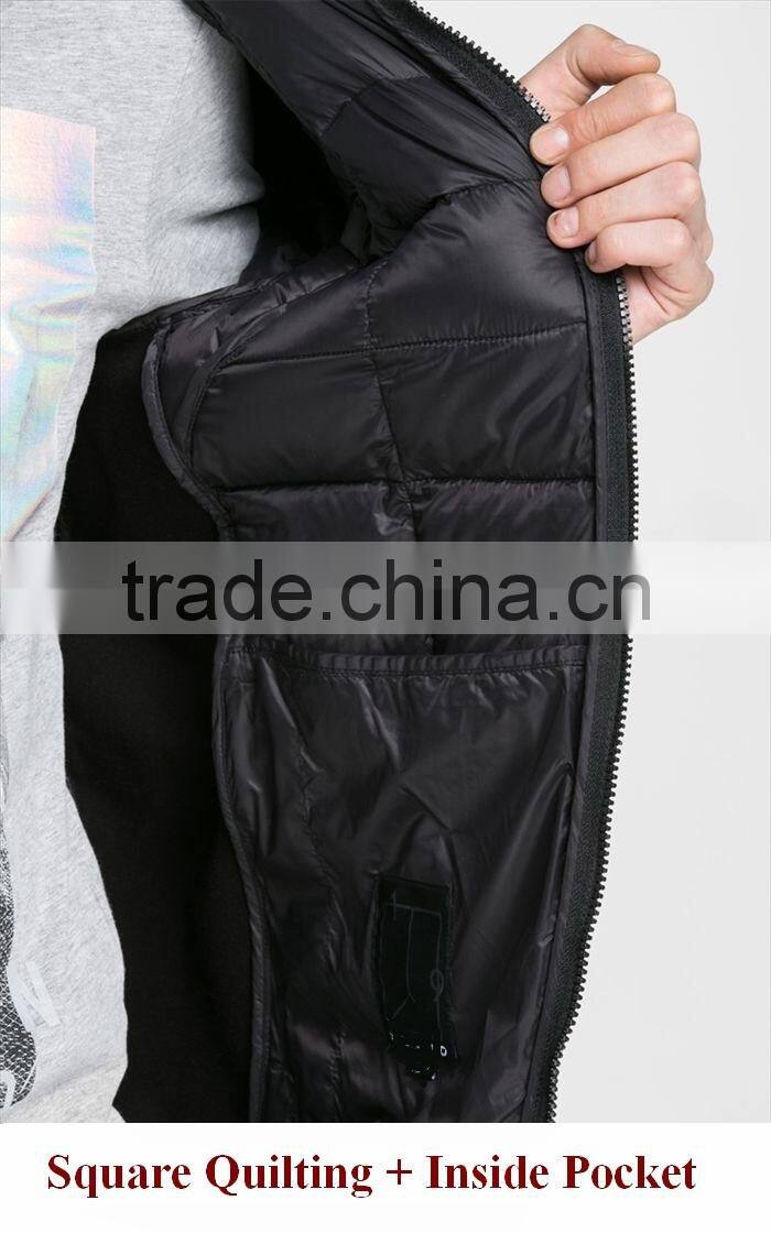 Hot Style Water-Wave Print Light Weight Fashion Quilting Padded Jacket For Men