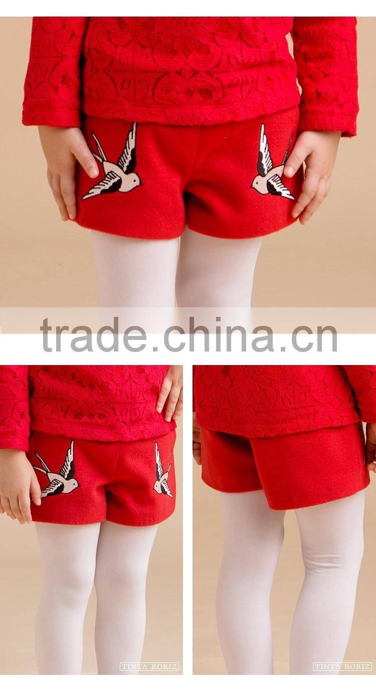Kids Short Pants Winter Comfortable Woolen Embroider Girls New Style Short Pants Wholesale