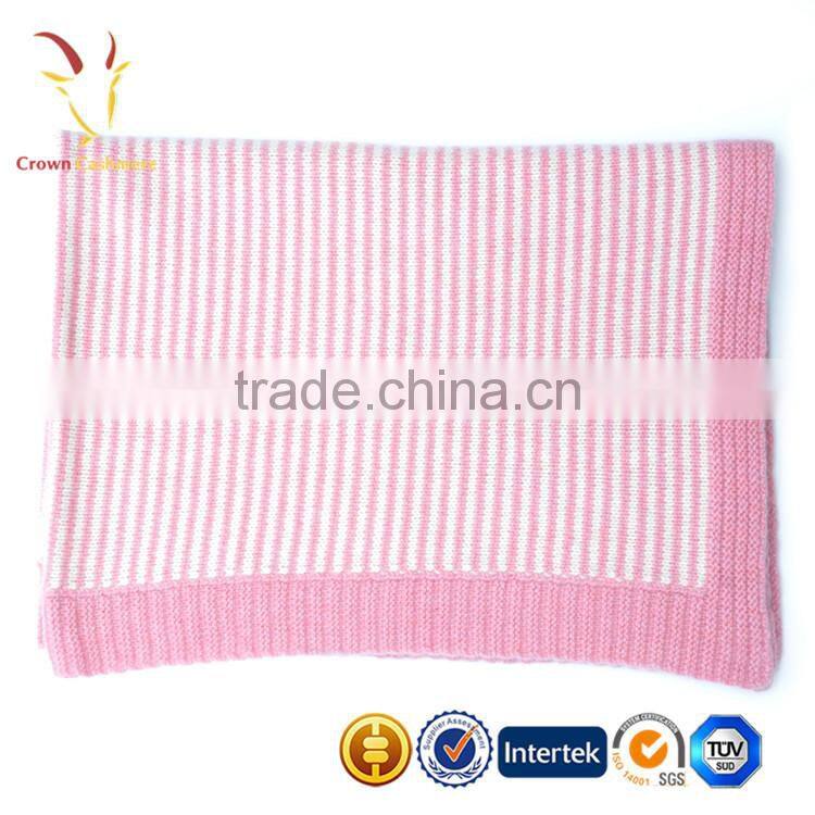 Soft High Quality Cheap knitted cashmere baby blanket