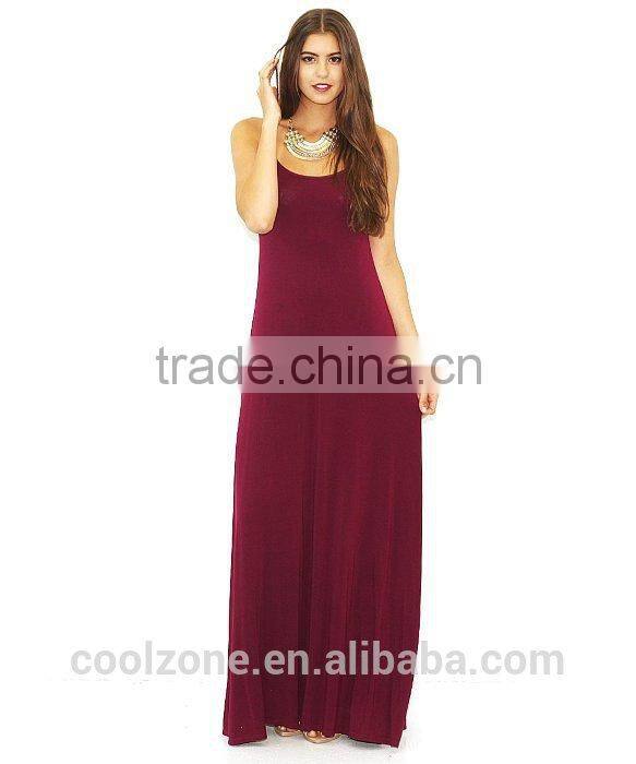 High quality round neck sleeveless maxi new ladies dress 2015