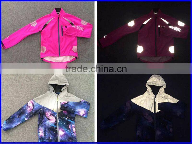 Relfective Policia with blue printing reflective letter be heated on vest for Spain market