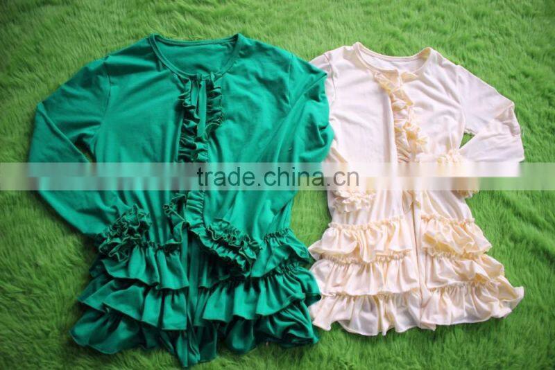 Children Girls Cotton Ruffle Plain Shirt Wholesale Baby Girls Fashion Salable Icing Shirt Boutique