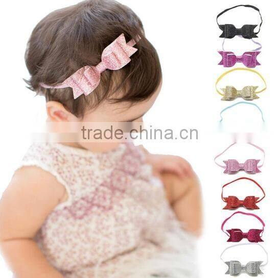 2016 new design shinning bow headband for kids