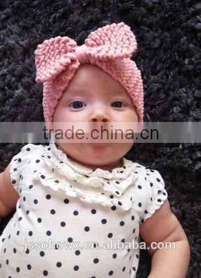 big bow crochet wide headband for babies, crochet baby headband