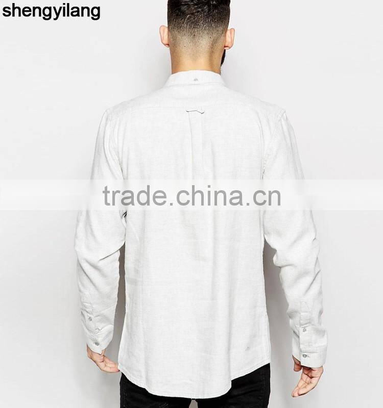 High quality men long sleeve hemp shirt wholesale