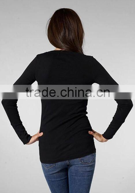 Modal Long Sleeve Raw Edges Band Crew For Women
