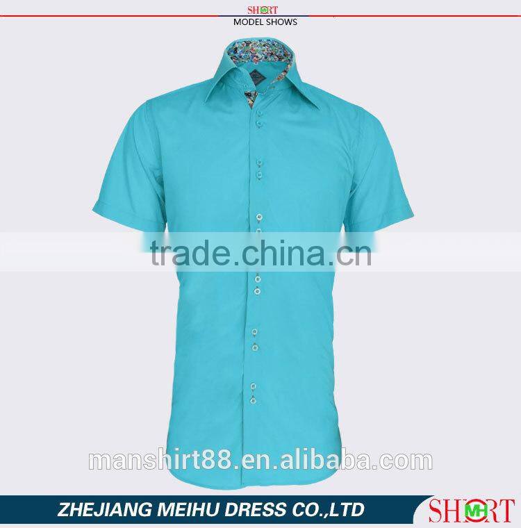 new fashion design man's slim fit short sleeve shirts