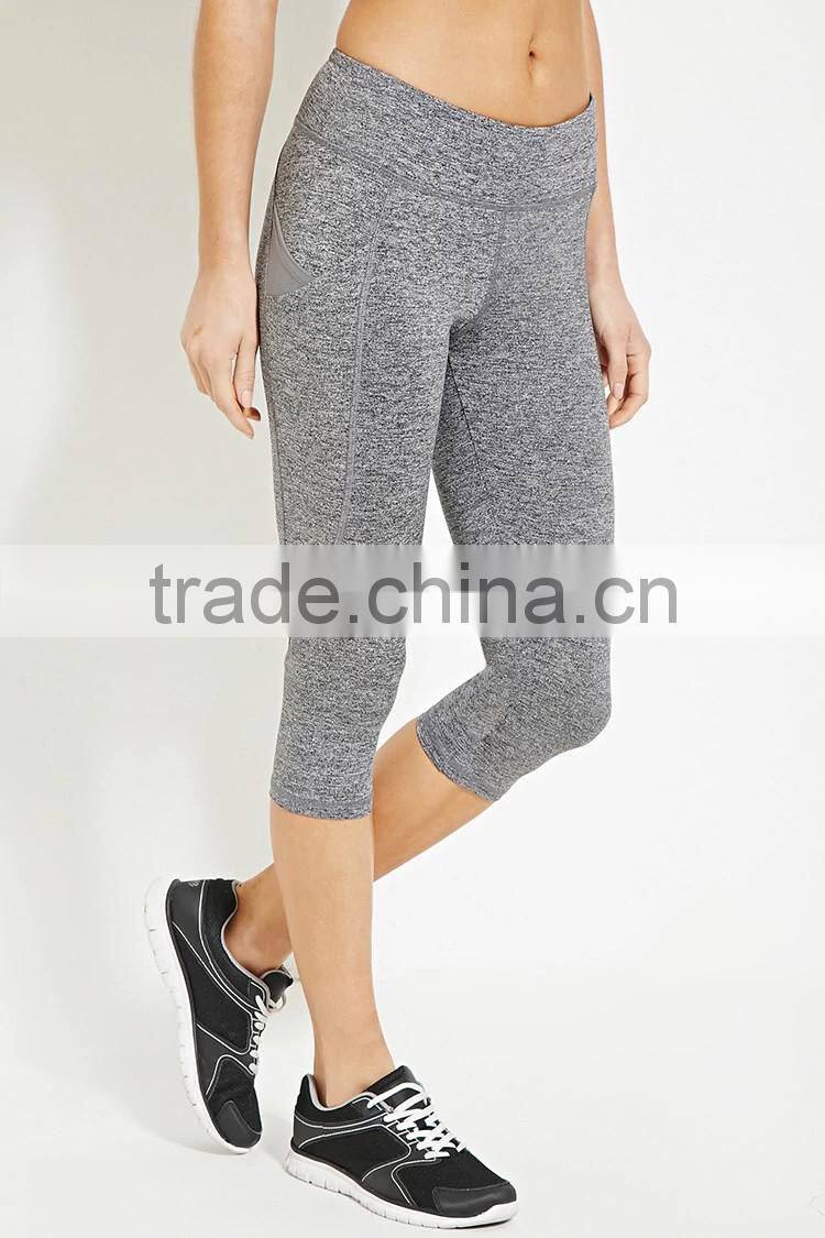 Guangzhou Shandao factory manufacture cheap wholesale 95% cotton 5% spandex women's 3/4 gym pants